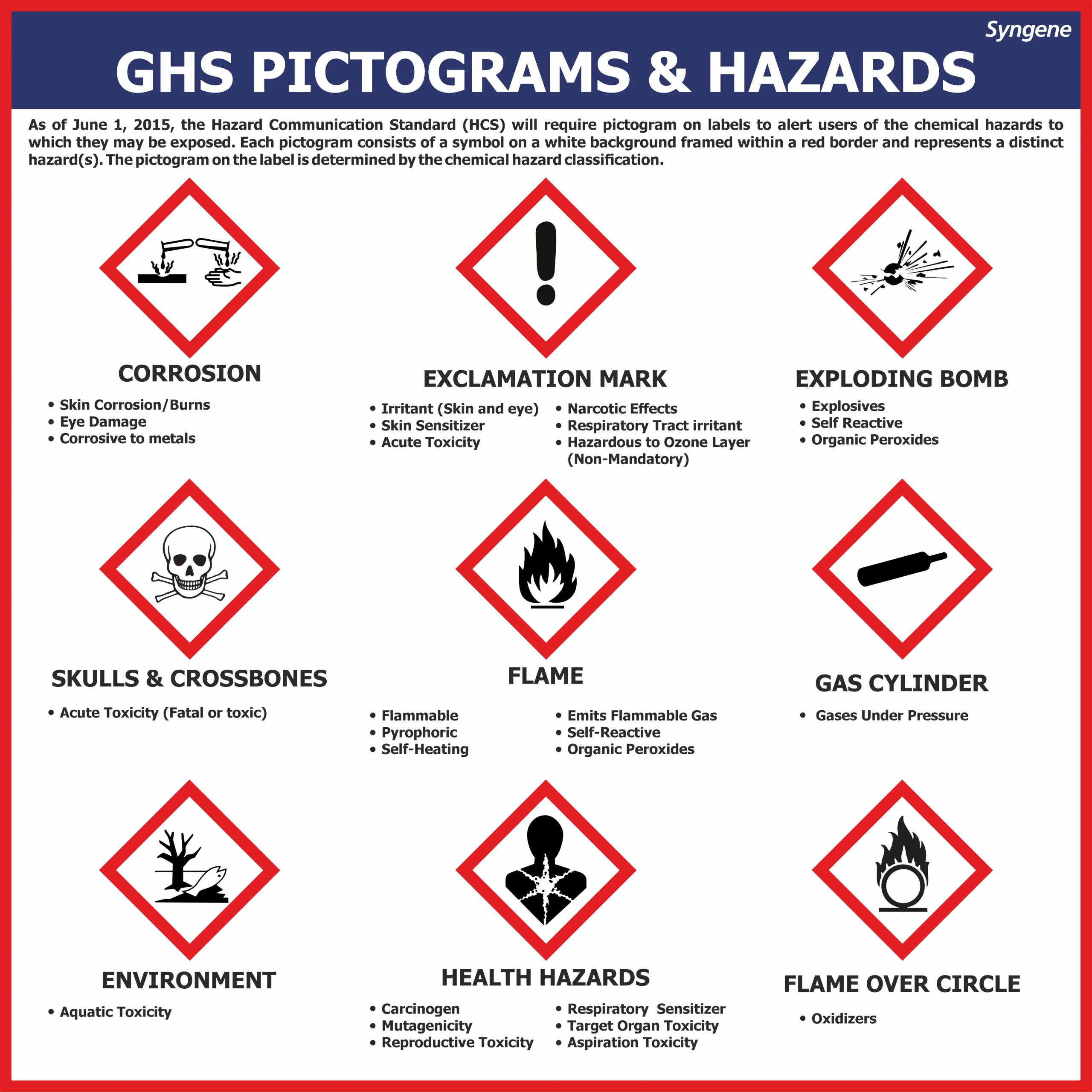 GHS Pictograms & Hazards – Bilingual