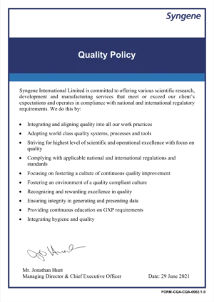 Quality Policy