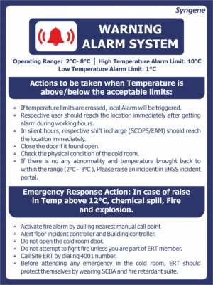 Cold Room Alarm System & Emergency Response