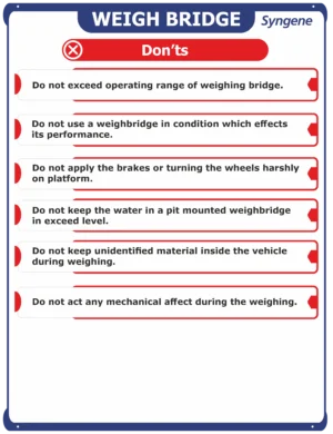 Weighbridge Don’ts