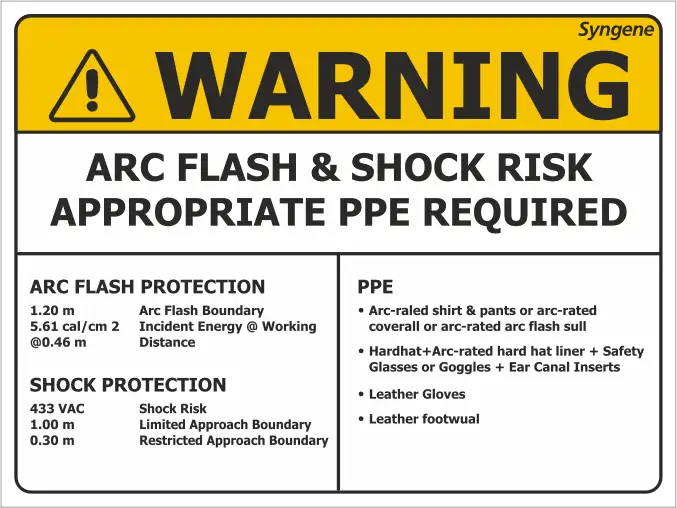 Arc Flash & Shock Risk – Appropriate PPE Required