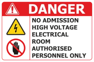 No Admission – High Voltage Electrical Room – Authorized Personnel Only