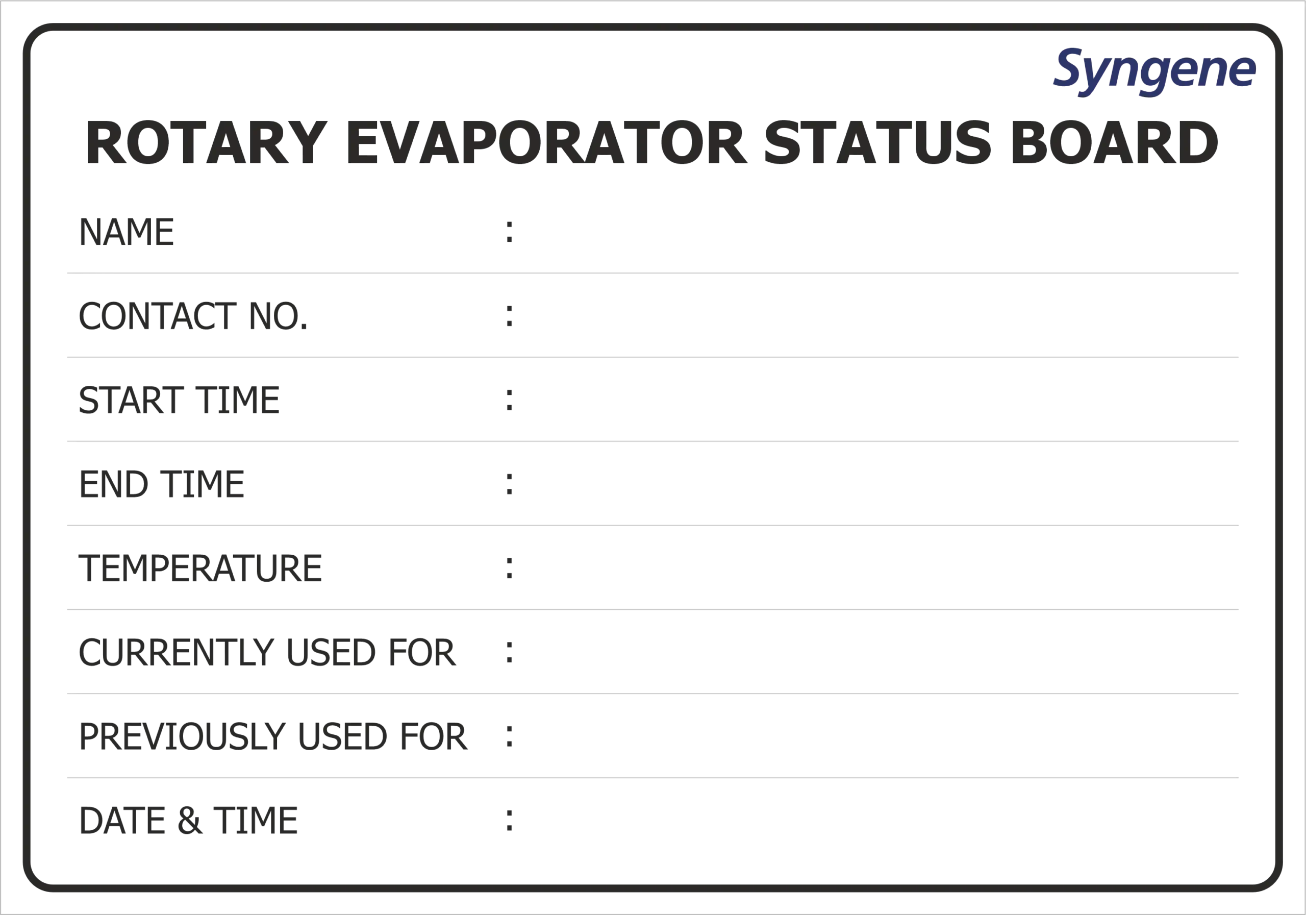 Rotary Evaporator Status Board